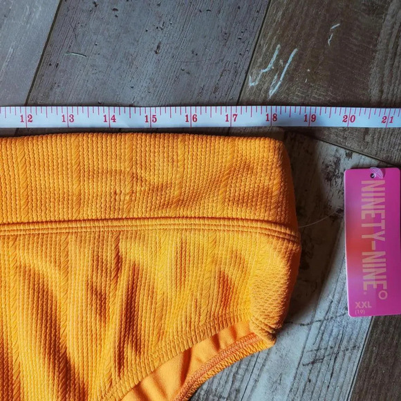 NWT Juniors' Ninety-Nine° Nectarine Banded High Waist High Leg Swim Bottoms XXL - Picture 5 of 15